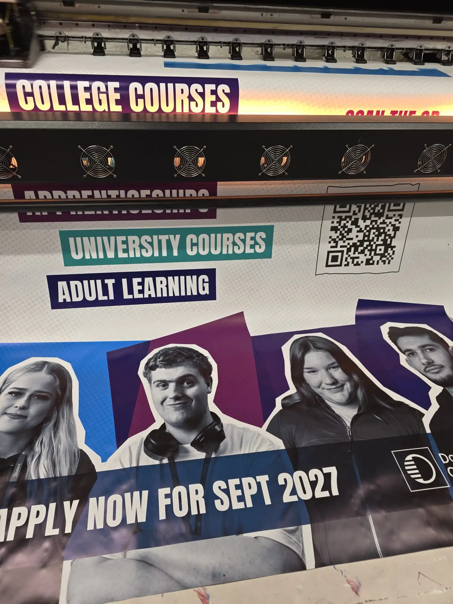 Doncaster College outdoor billboard advertising display installed in Dunsville Doncaster